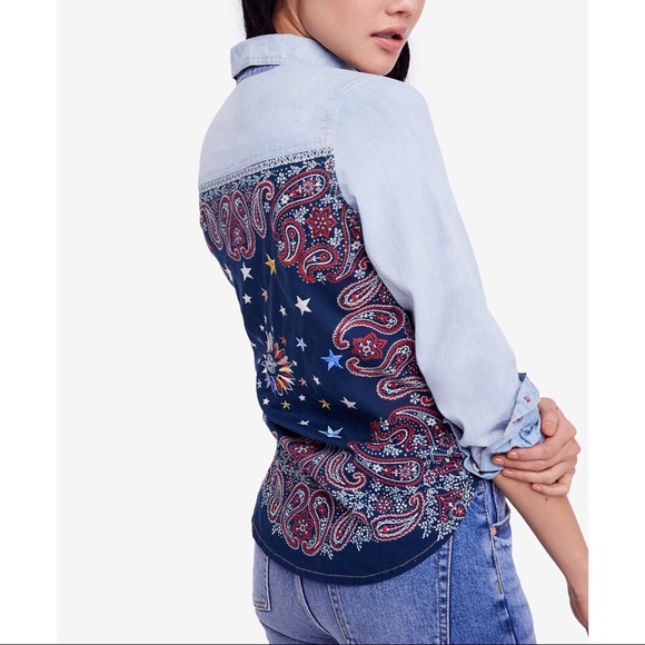 SALE VINTAGE FREE PEOPLE BANANA BANDIT LS SHIRT - Picture 2 of 6